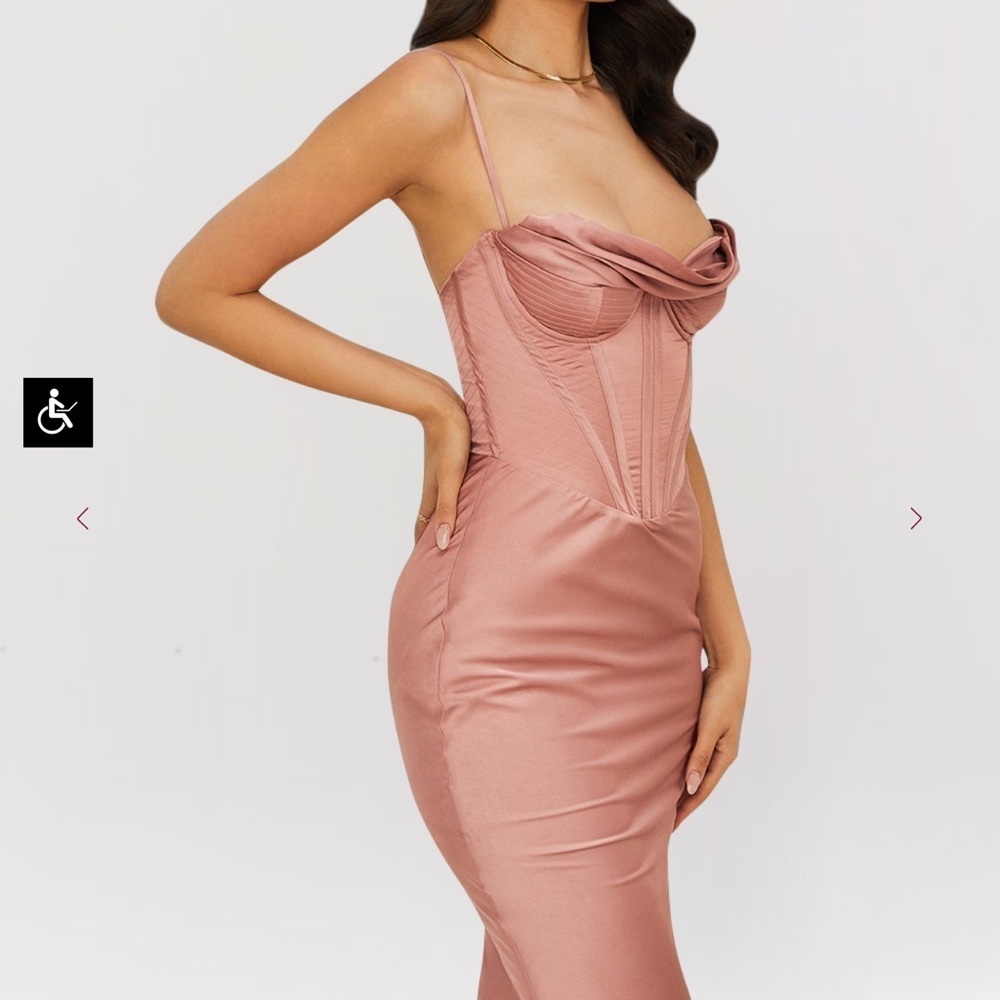 House of CB Myrna Dress Rose M - Picture 3 of 11